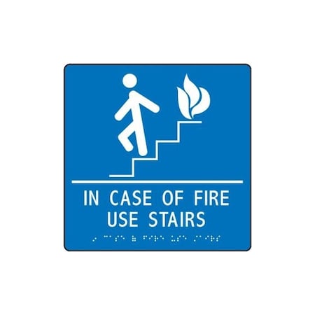 Accuform In Case Of Fire Use Stairs, Acrylic, 9 in x 9 in PAD937BU